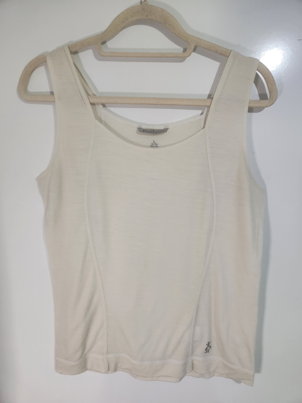 Smartwool Cream Sleeveless Wool Blend Tank, Size Large